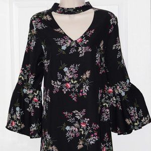 Black floral Casual dress